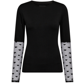 ISA LS LACE SLEEVE BLOUSE BLACK HEART